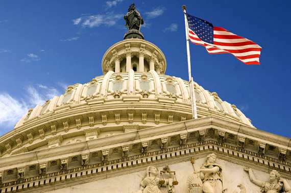 US Capital Dome and Flag