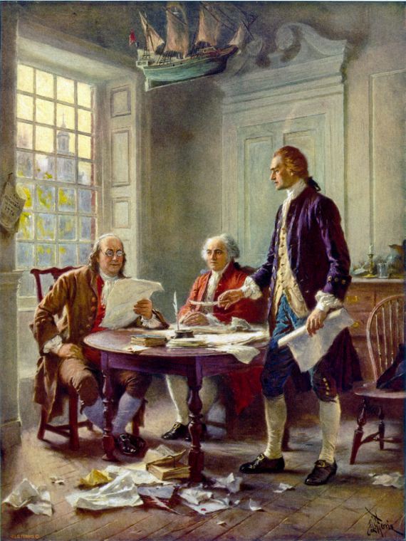 Writing of the Declaration of Independence, 1776 by Jean Leon Gerome Ferris