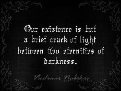 Our existence is a brief crack of light between two eternities of darkness